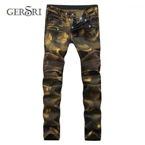 men's jeans gersri men printed slim hiphop straight denim pants streetwear gold zipper motorcycle biker cotton long male1, Blue
men's jeans gersri men printed slim hiphop straight denim pants streetwear gold zipper motorcycle biker cotton long male1, Blue