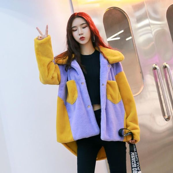 women's fur & faux coat women winter turn-down collar long sleeve single breasted thick warm plush fluffy jacket1, Black
women's fur & faux coat women winter turn-down collar long sleeve single breasted thick warm plush fluffy jacket1, Black