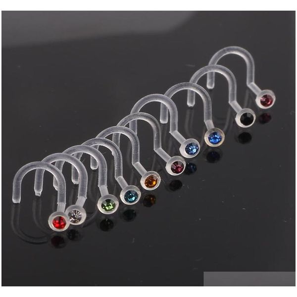 bioplastic body jewelry gem nose screw 20 gauge nose stud 0.8*6.5*2mm mix 10 color 100pcs piercing nose 64edr, Silver
bioplastic body jewelry gem nose screw 20 gauge nose stud 0.8*6.5*2mm mix 10 color 100pcs piercing nose 64edr, Silver