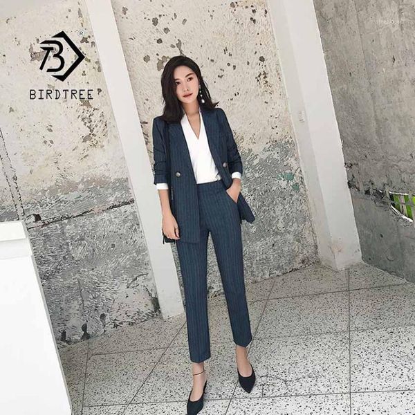2020 autumn women's blazer pants suit striped full sleeve notched button pocket sashes design formal fashion elegance s96010d1, White
2020 autumn women's blazer pants suit striped full sleeve notched button pocket sashes design formal fashion elegance s96010d1, White