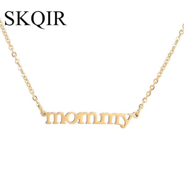 пользовательские подвеска choker femme мамочка для ожерелье цвета золота письмо collares любовь мама мать подарок цепи ювелирные изделия пер, Black