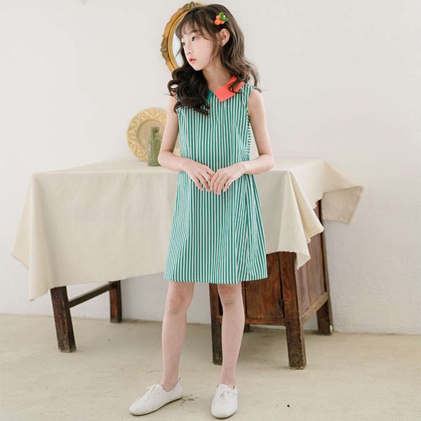 children's girls' svels drs 2020 summer korean new striped contrast baby collar vt skirt uw72, Red;yellow
children's girls' svels drs 2020 summer korean new striped contrast baby collar vt skirt uw72, Red;yellow