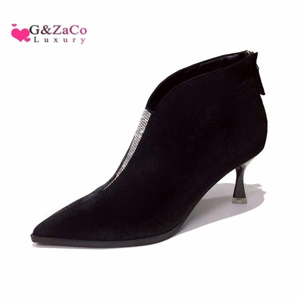 boots autumn winter shes pointed thin heel short women's suede stitching high-heeled y6922-5, Black
boots autumn winter shes pointed thin heel short women's suede stitching high-heeled y6922-5, Black