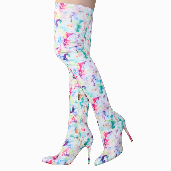mixed color pigment graffiti art pointed toe high heel fashion women boots winter shoes over the knee big size 44, Black
mixed color pigment graffiti art pointed toe high heel fashion women boots winter shoes over the knee big size 44, Black
