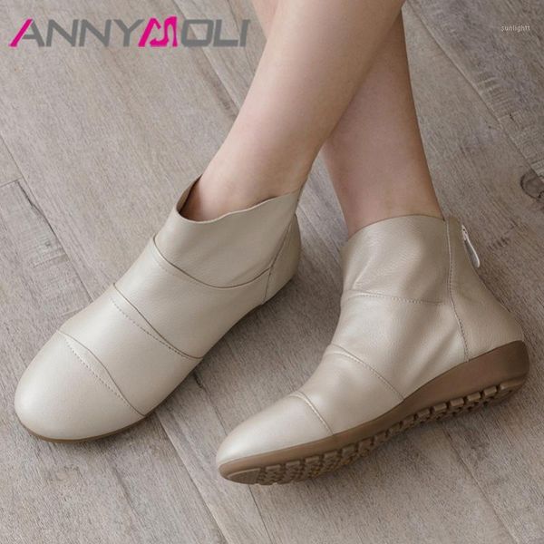 boots annymoli ankle natural genuine leather woman flat short zip round toe ladies shoes autumn winter beige size 441, Black
boots annymoli ankle natural genuine leather woman flat short zip round toe ladies shoes autumn winter beige size 441, Black
