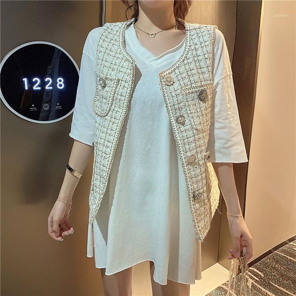 women's vests 2021 retro plaid outside vest women's tweed jacket small fragrance especially button thin coat1, Black;white
women's vests 2021 retro plaid outside vest women's tweed jacket small fragrance especially button thin coat1, Black;white