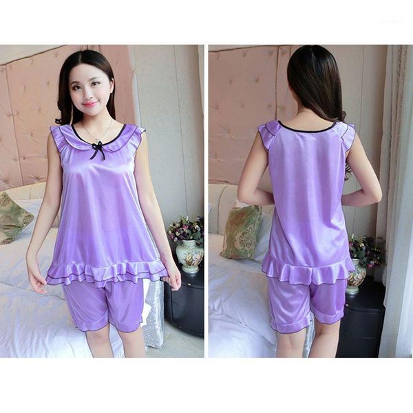 women's sleepwear b 2021 women summer soild thin lace short sleeve pajamas simulation silk romantic shorts two sets -2xl1, Black;red
women's sleepwear b 2021 women summer soild thin lace short sleeve pajamas simulation silk romantic shorts two sets -2xl1, Black;red