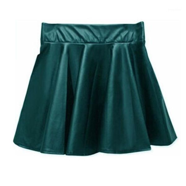 women high waist pu leather skater mini skirt solid color short pleated skirts fdc991, Black
women high waist pu leather skater mini skirt solid color short pleated skirts fdc991, Black