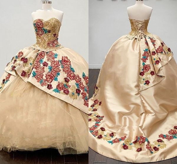 luxury champagne quinceanera dresses mexican theme embroidered crystal beaded strapless corset back charro sweet 16 dress prom formal gowns, Blue;red
luxury champagne quinceanera dresses mexican theme embroidered crystal beaded strapless corset back charro sweet 16 dress prom formal gowns, Blue;red