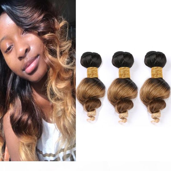 #1b 4 27 ombre loose wave brazilian human hair bundles black brown to honey blonde three tone ombre virgin hair weave extensions
#1b 4 27 ombre loose wave brazilian human hair bundles black brown to honey blonde three tone ombre virgin hair weave extensions