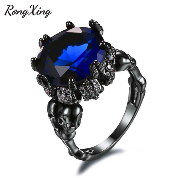 wedding rings rongxing retro skull design blue crystal zircon for women punk jewelry black gold filled birthstone ring christmas gift, Slivery;golden
wedding rings rongxing retro skull design blue crystal zircon for women punk jewelry black gold filled birthstone ring christmas gift, Slivery;golden