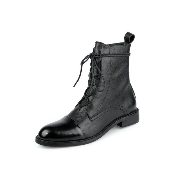 genuine leather female boots winter women lace up ankle boots party basic shoes woman low square heels, Black
genuine leather female boots winter women lace up ankle boots party basic shoes woman low square heels, Black