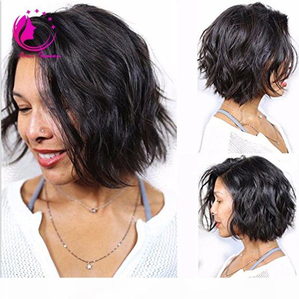 short bob brazilian natural wave human hair lace front wigs glueless 130% density full lace wigs with baby hair for black women, Black;brown
short bob brazilian natural wave human hair lace front wigs glueless 130% density full lace wigs with baby hair for black women, Black;brown
