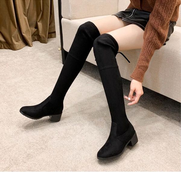 2020 new winter stretch boots children's fashion thick-heeled high-heeled over-knee high-tube one-step suede boots, Black
2020 new winter stretch boots children's fashion thick-heeled high-heeled over-knee high-tube one-step suede boots, Black