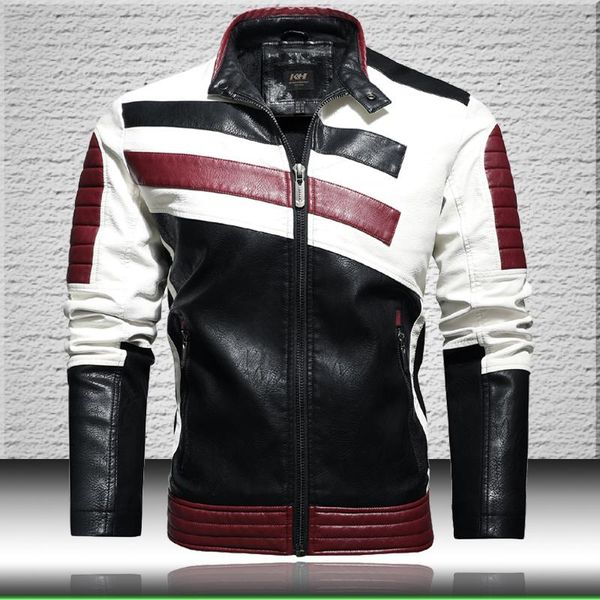 men's fur & faux striped biker leather jacket men 2021 fashion patchwork moto jackets coats mens stand collar style, Black
men's fur & faux striped biker leather jacket men 2021 fashion patchwork moto jackets coats mens stand collar style, Black