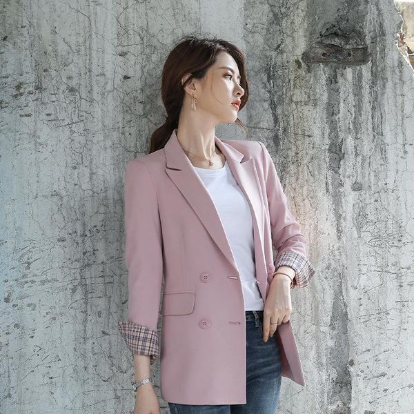 women's suits & blazers vintage casual jacket fashion double-breasted loose solid color ladies blazer autumn and winter business office, White;black
women's suits & blazers vintage casual jacket fashion double-breasted loose solid color ladies blazer autumn and winter business office, White;black