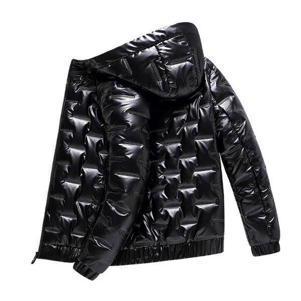 men's hooded down short fat brother winter style bright face fattened large size warm cotton padded et new, Black
men's hooded down short fat brother winter style bright face fattened large size warm cotton padded et new, Black