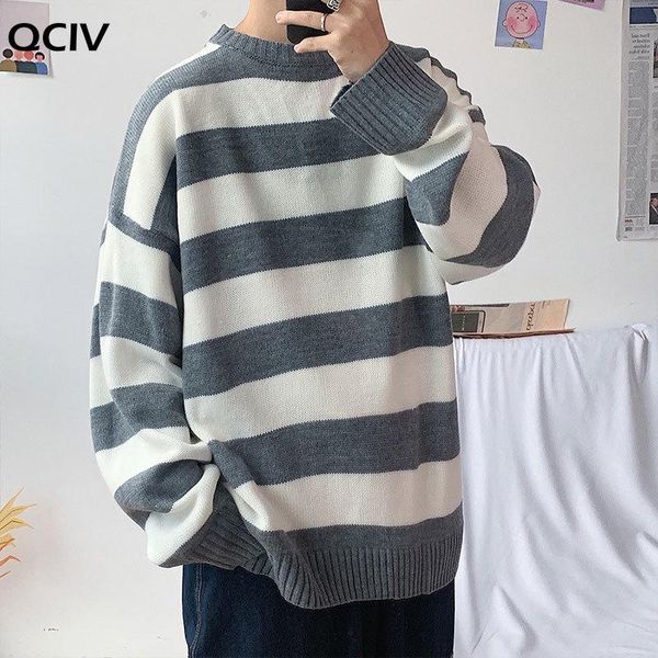 men sweaters pullover turtleneck plus size striped retro new chic all-match leisure harajuku loose couples sweaters, White;black
men sweaters pullover turtleneck plus size striped retro new chic all-match leisure harajuku loose couples sweaters, White;black