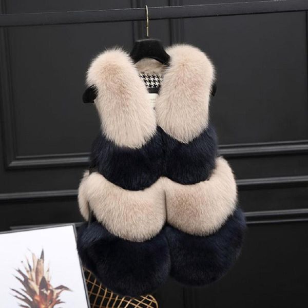 women's fur & faux s-3xl plus size warm for vest coat fake waistcoat winter fashion hit color stitching sleevelessthick outwear l1707, Black
women's fur & faux s-3xl plus size warm for vest coat fake waistcoat winter fashion hit color stitching sleevelessthick outwear l1707, Black