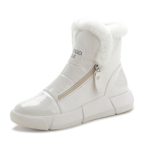 snow boots with cotton female 2020 winter new flat bottom women's boots real fur thick bottom casual side zipper shoes, Black 
snow boots with cotton female 2020 winter new flat bottom women's boots real fur thick bottom casual side zipper shoes, Black