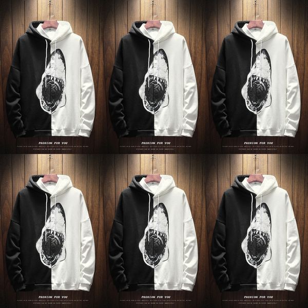 new autumn 2019 men's half sweaterembroidered sweaterblack and half white color matching embroidered hooded hooded sweater couple, Black
new autumn 2019 men's half sweaterembroidered sweaterblack and half white color matching embroidered hooded hooded sweater couple, Black