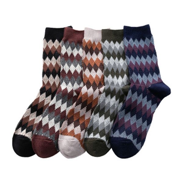 mens retro rhombus middle tube socks fashion trend sports stretch business socks winter male casual wave mid length warm england sock, Black
mens retro rhombus middle tube socks fashion trend sports stretch business socks winter male casual wave mid length warm england sock, Black