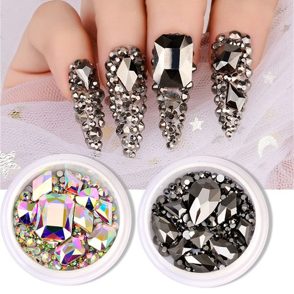 net red manicure jewelry big diamond water drop flat bottom diamond luxury shaped crystal rectangular glass water drill mixed set box, Silver;gold
net red manicure jewelry big diamond water drop flat bottom diamond luxury shaped crystal rectangular glass water drill mixed set box, Silver;gold