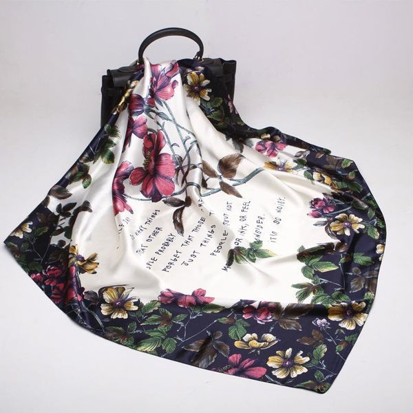 scarves 2021 90x90 floral flower multipurpose women silk twill scarf satin square tie hairband ladies foulard femme towel bufanda shawl, Blue;gray
scarves 2021 90x90 floral flower multipurpose women silk twill scarf satin square tie hairband ladies foulard femme towel bufanda shawl, Blue;gray