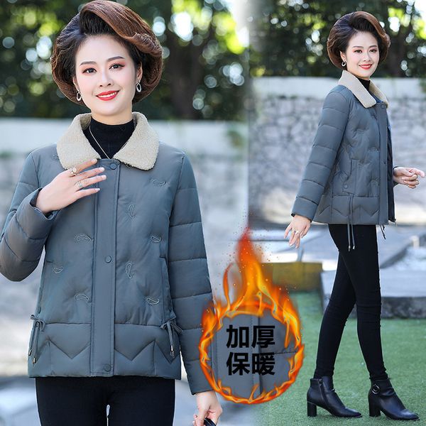down women's hand stuffed lapel cotton jacket fashion mother thickened short style warm and cold resistant embroidered, Black
down women's hand stuffed lapel cotton jacket fashion mother thickened short style warm and cold resistant embroidered, Black
