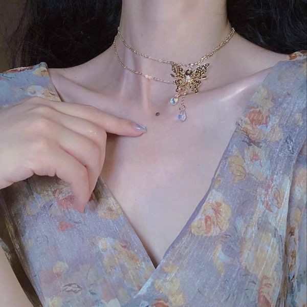kpop retro double chain butterfly pendant choker necklace for women tassel hypoallergenic aesthetic jewelry, Golden;silver
kpop retro double chain butterfly pendant choker necklace for women tassel hypoallergenic aesthetic jewelry, Golden;silver
