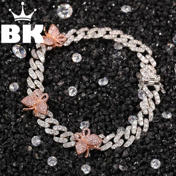 link, chain the 9mm cuban bracelet with butterfly 9inch ankle mini pink cz punk miami link bling hip hop jewelry for gift, Black
link, chain the 9mm cuban bracelet with butterfly 9inch ankle mini pink cz punk miami link bling hip hop jewelry for gift, Black