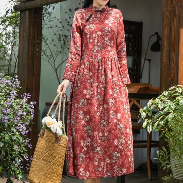 autumn new style of national style literature and art stand collarbroken dress national skirt flower long sleeve cotton linen dress mid long, Black;gray
autumn new style of national style literature and art stand collarbroken dress national skirt flower long sleeve cotton linen dress mid long, Black;gray