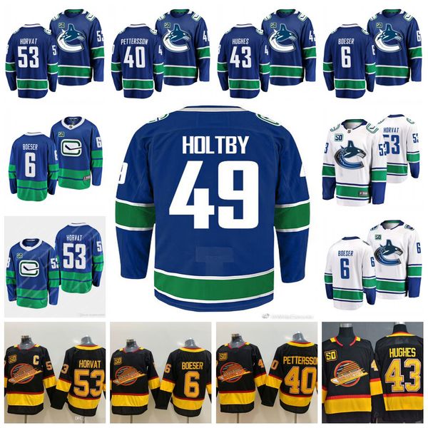49 braden holtby quinn hughes vancouver canucks 88 nate schmidt bo horvat brock boeser elias pettersson tyler toffoli miller sedin jersey, Black;red
49 braden holtby quinn hughes vancouver canucks 88 nate schmidt bo horvat brock boeser elias pettersson tyler toffoli miller sedin jersey, Black;red