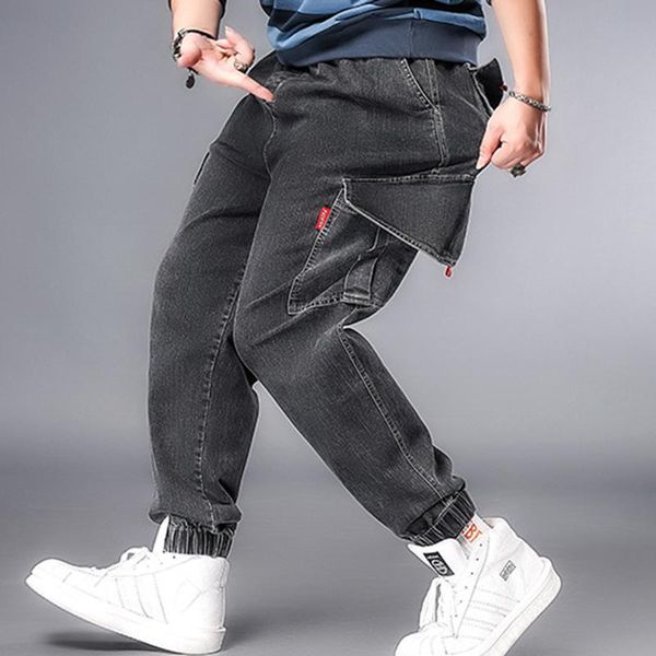 men's jeans black denim trousers overalls men large size xl-7xl loose casual brand elastic band man, Blue
men's jeans black denim trousers overalls men large size xl-7xl loose casual brand elastic band man, Blue