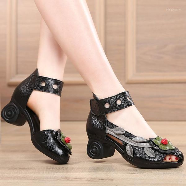 sandals summer genuine leather retro style chunky heel flower open toe handmade women high-heeled shoes ladies' 20211, Black
sandals summer genuine leather retro style chunky heel flower open toe handmade women high-heeled shoes ladies' 20211, Black