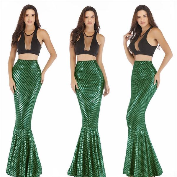 women's long mermaid maxi skirt high waisted stretch slim elastic bodycon shiny fish scale printed trumpet ankle-length s, Black
women's long mermaid maxi skirt high waisted stretch slim elastic bodycon shiny fish scale printed trumpet ankle-length s, Black