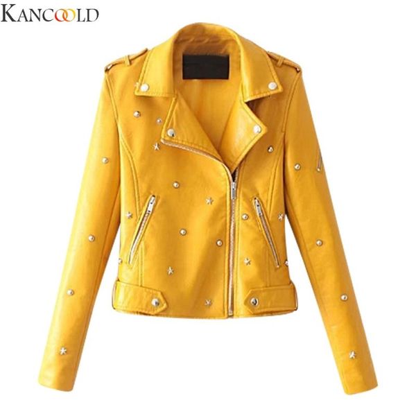 kancoold new arrival brand winter motorcycle leather jackets yellow leather jacket women coat slim pu jacket, Tan;black
kancoold new arrival brand winter motorcycle leather jackets yellow leather jacket women coat slim pu jacket, Tan;black