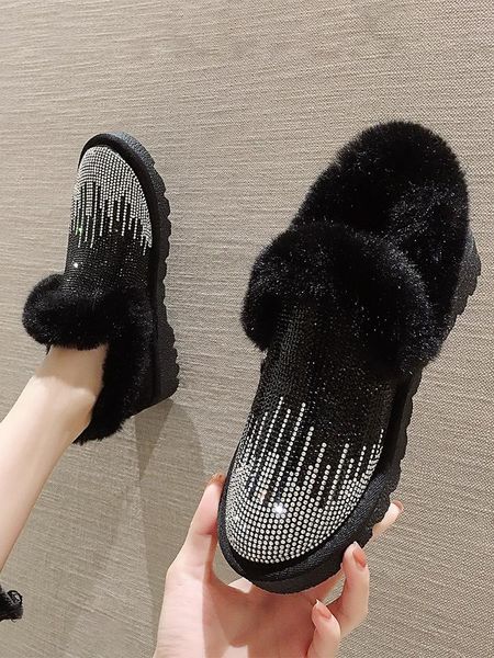 snow boots women's winter thickening and warmth 2020 new fashion suede casual plush flash diamond cotton shoes, Black
snow boots women's winter thickening and warmth 2020 new fashion suede casual plush flash diamond cotton shoes, Black