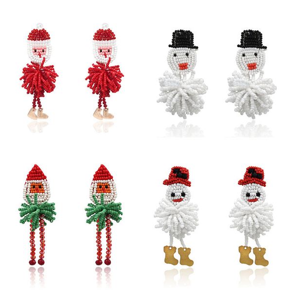 selling new christmas cartoon women's drop earrings handmade beaded woven dangle christmas snowman santa claus earring jewelry, Silver
selling new christmas cartoon women's drop earrings handmade beaded woven dangle christmas snowman santa claus earring jewelry, Silver