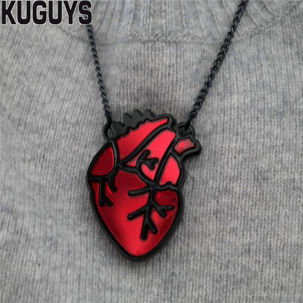 new style deep red heart pendant necklace for women and men jewelry chain exaggerated necklace fashion gift accessories, Silver
new style deep red heart pendant necklace for women and men jewelry chain exaggerated necklace fashion gift accessories, Silver