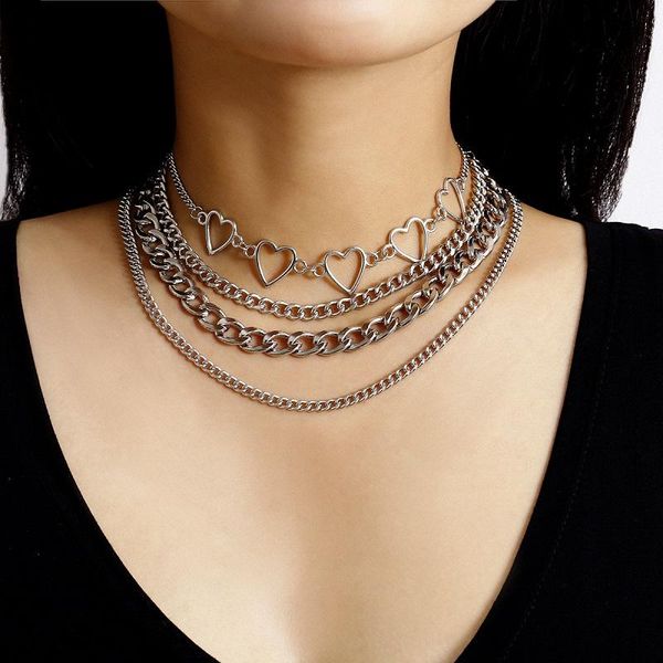 chains wanglufei multilayer curb link chain necklace for women love heart chunky cuban thick hip hop punk jewelry gifts, Silver
chains wanglufei multilayer curb link chain necklace for women love heart chunky cuban thick hip hop punk jewelry gifts, Silver