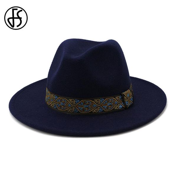 fs wide brim fedora jazz hat for women ribbon band wool felt hats for men autumn winter panama gamble black white trilby cap, Blue;gray
fs wide brim fedora jazz hat for women ribbon band wool felt hats for men autumn winter panama gamble black white trilby cap, Blue;gray