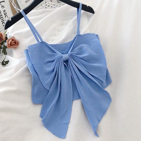 new summer womens clothes bow satin straped solid pattern knitted camis girls lady elegant camisoles crop top, White
new summer womens clothes bow satin straped solid pattern knitted camis girls lady elegant camisoles crop top, White