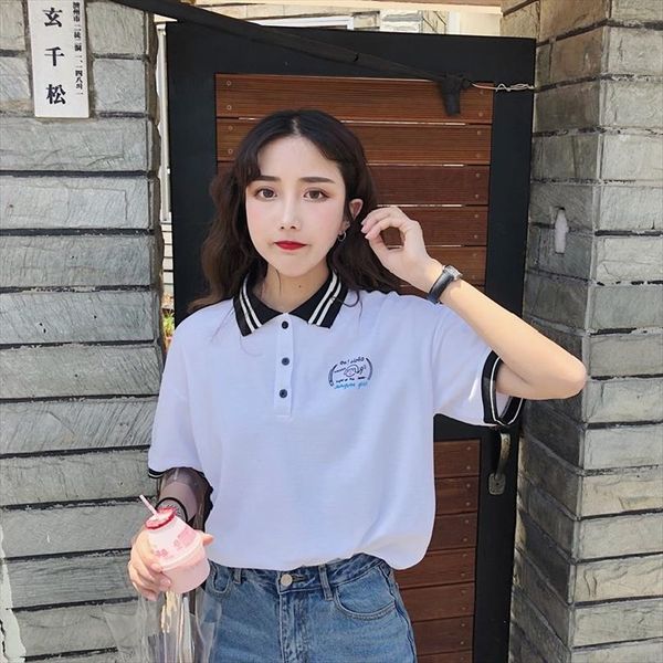 harajuku polo shirt female korean cute japanese letter printing vintage bf loose short sleeved t shirt womens fashion, White
harajuku polo shirt female korean cute japanese letter printing vintage bf loose short sleeved t shirt womens fashion, White