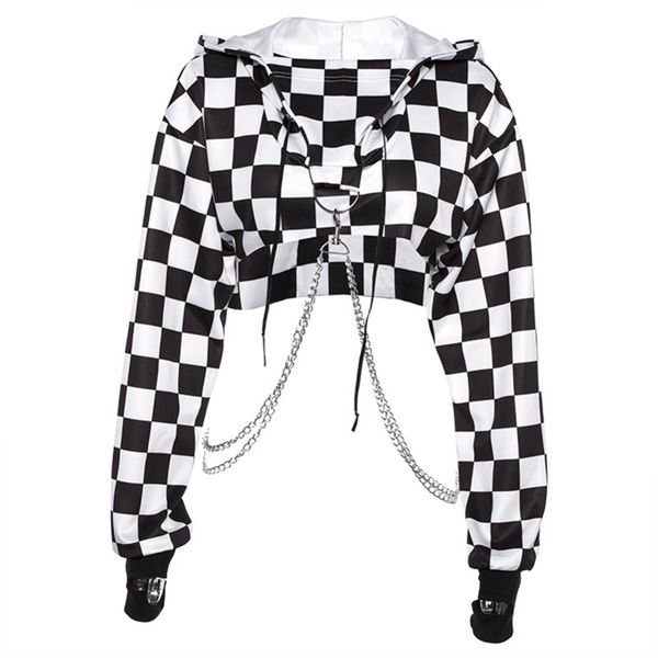 женщины plaid повседневного streetwear толстовка толстовка crop top перемычка пуловер цепь строчка коротких сыпучая толстовка клетчатая руба, Black
женщины plaid повседневного streetwear толстовка толстовка crop top перемычка пуловер цепь строчка коротких сыпучая толстовка клетчатая руба, Black