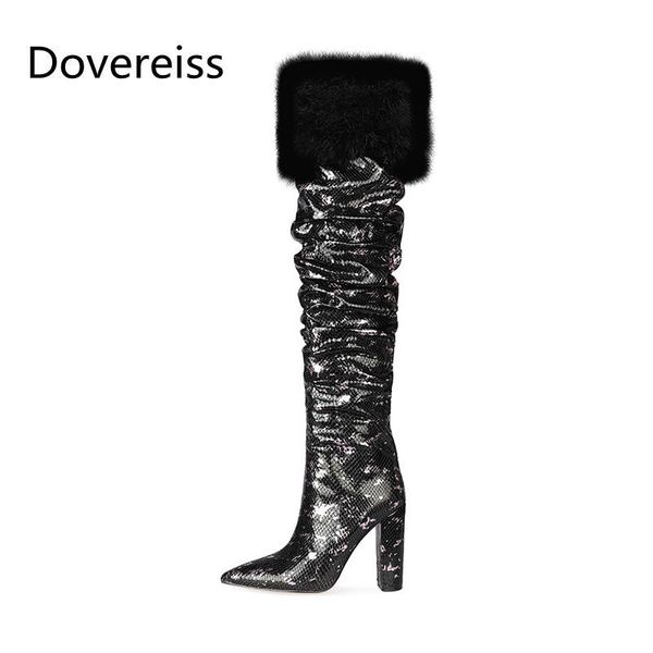 boots dovereiss fashion women's shoes winter pointed toe elegant concise mature over the knee 34-47, Black
boots dovereiss fashion women's shoes winter pointed toe elegant concise mature over the knee 34-47, Black