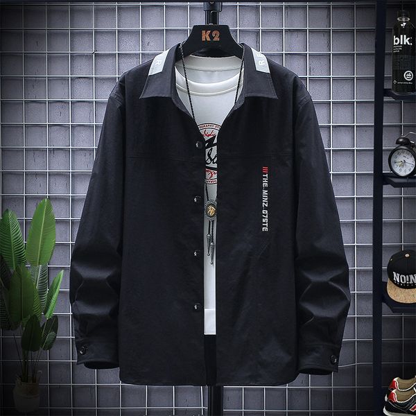 2020 autumn long sleeve korean fashion cool casual coat men's inch shirt thin clothes, White;black
2020 autumn long sleeve korean fashion cool casual coat men's inch shirt thin clothes, White;black
