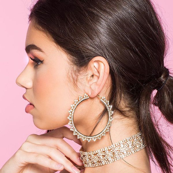 geometric big hoop earrings for women rhinestone vintage statement earrings wedding party accessories jewelry, Golden;silver
geometric big hoop earrings for women rhinestone vintage statement earrings wedding party accessories jewelry, Golden;silver