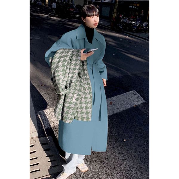 luobian quelan double-sided wool suit collar tie mid long autumn and winter women's 2020 new overcoat, White;black
luobian quelan double-sided wool suit collar tie mid long autumn and winter women's 2020 new overcoat, White;black