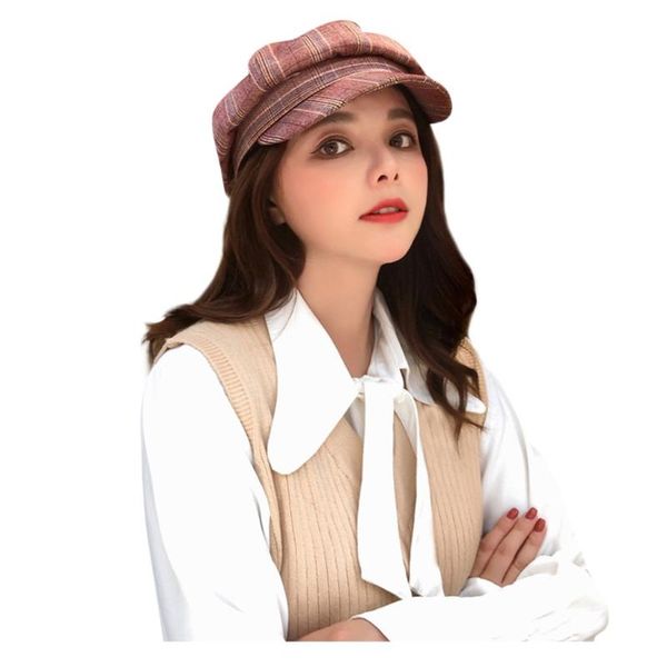 berets casual cap women winter plaid hat beret vintage simple breathable female fashion sboy caps, Blue;gray
berets casual cap women winter plaid hat beret vintage simple breathable female fashion sboy caps, Blue;gray